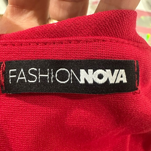 Red Shoulder Dress - Picture 3 of 10